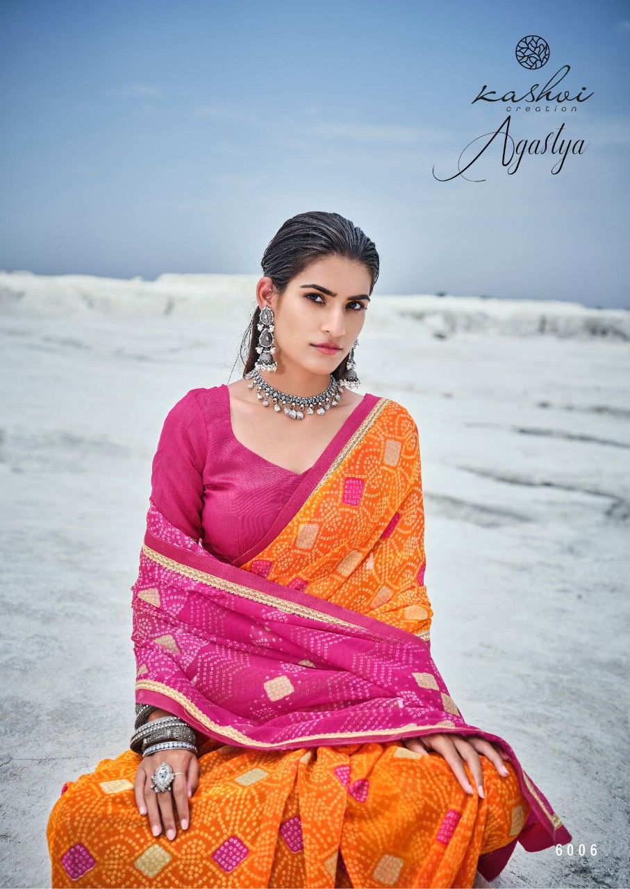  Kashvi Agastya Silk Latest Designer Casual Wear Georgette With Fancy Less Printed Saree Collection